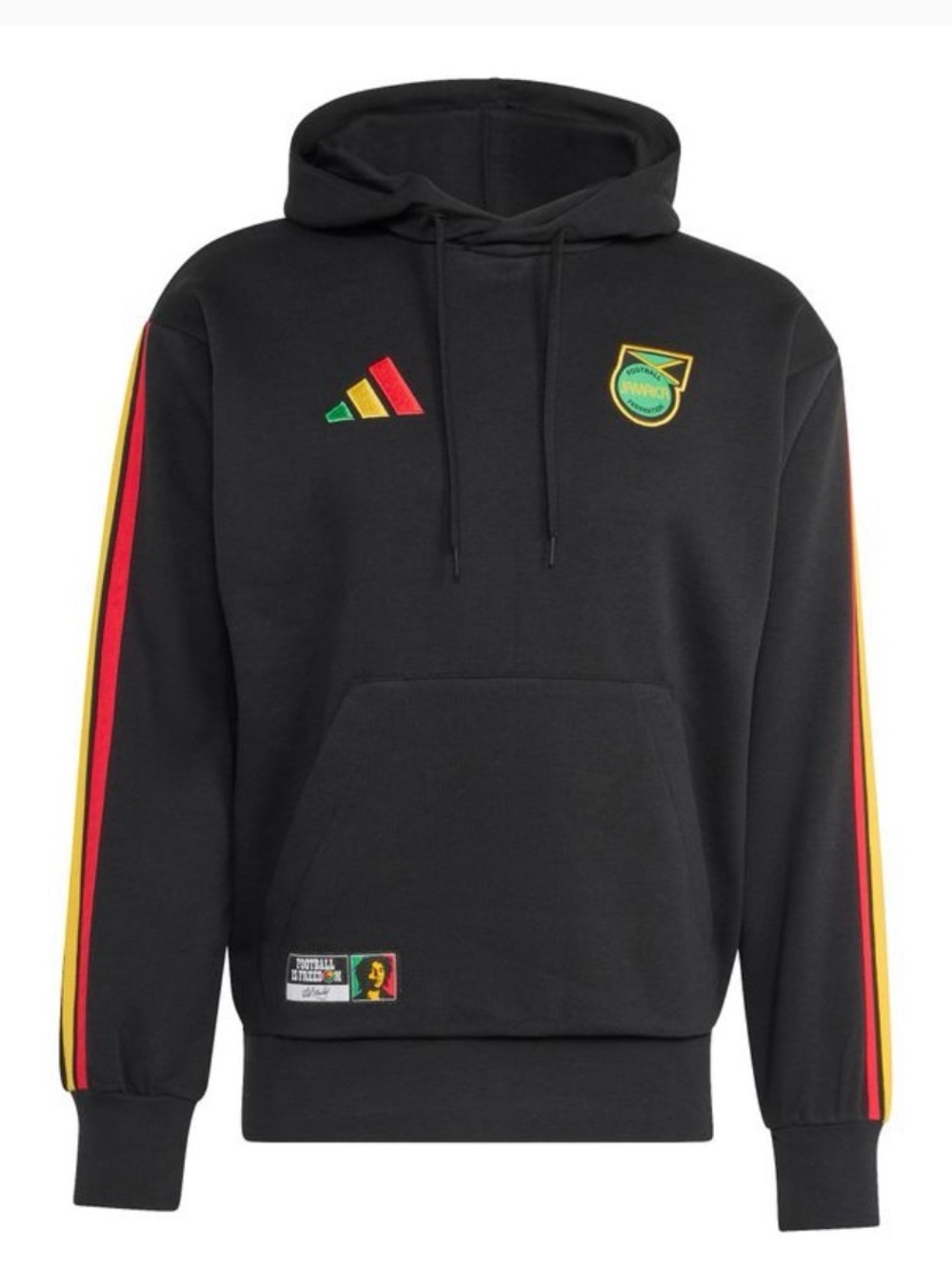 Adidas Jamaica Football X Bob Marley DNA Men’s Fleece Hoodie Black XL, L new